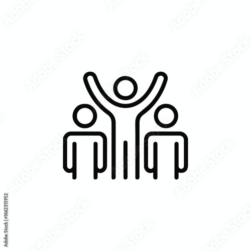 Team celebrating success with arms raised high, symbolizing achievement and unity, representing teamwork and support.