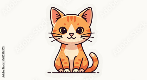 Cute Orange Cat Illustration, Playful Pet Art, Cartoon Style, Whimsical Design, Cozy Home, Adorable Character