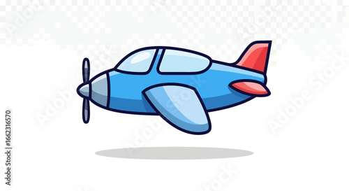 Action Illustration of a Flying Airplane in a Clear Sky Environment, Conceptual Design for Graphic Content