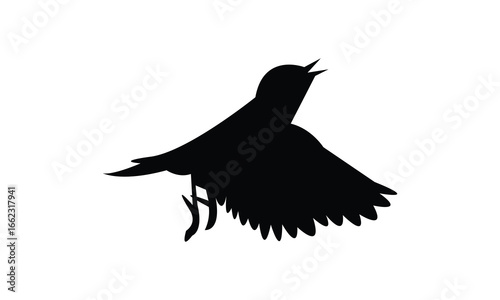 Flying American yellow warbler bird Silhouette Design  And Vector Illustration. 