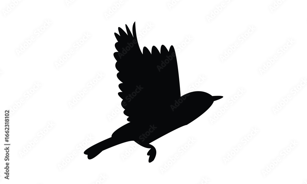 Obraz premium Flying American yellow warbler bird Silhouette Design And Vector Illustration. 