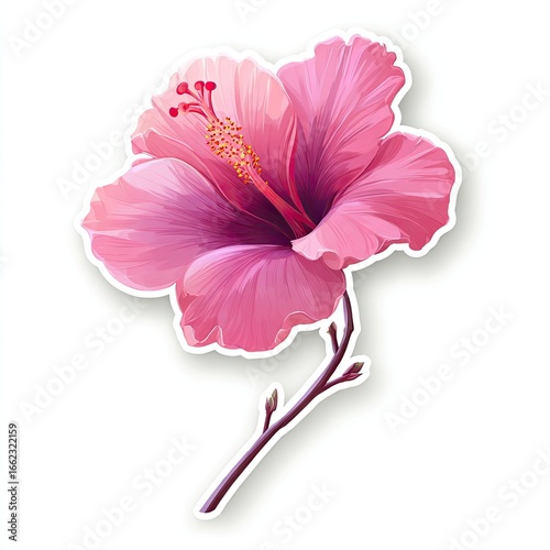 Vibrant pink hibiscus flower illustration (1)