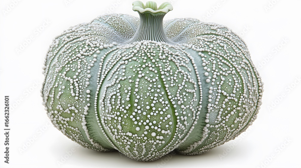 Naklejka premium Ornate Green Gourd with White Dots Digital Art