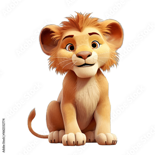 lion cub isolated on white