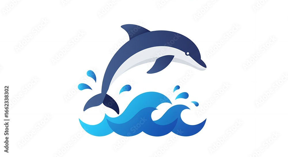 Fototapeta premium Leaping Dolphin Icon