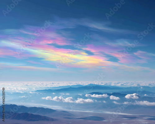 iridescent clouds over open plains view
