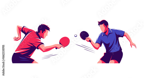 Table tennis illustration vector art sport action graphic design concept modern flat style