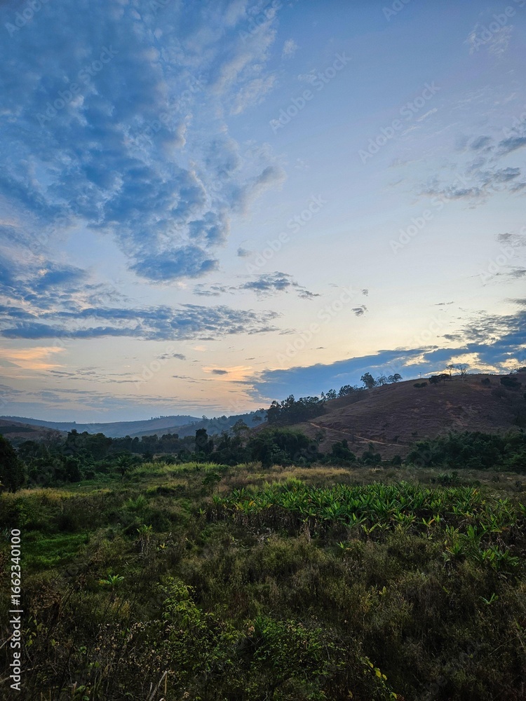Fototapeta premium Sunset over the natural landscape