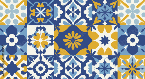 Decorative tile patterns home interior digital art modern living space top-down view stylish design concepts. Vector illustration