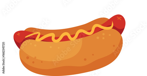 illustration of a cartoon hotdog