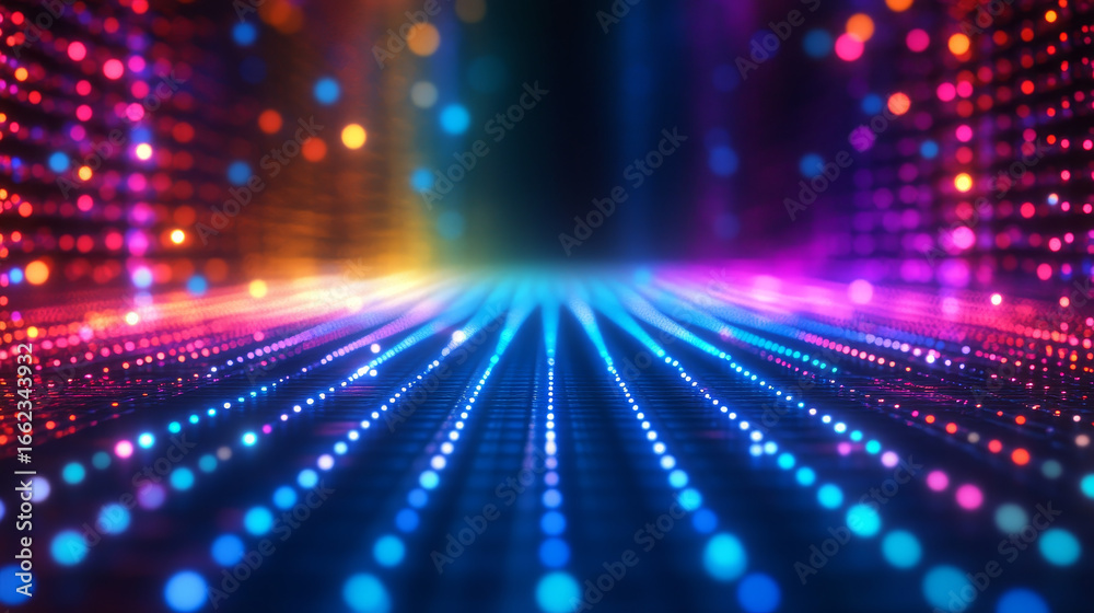 Obraz premium 3D-rendered abstract background featuring multicolored fractal light patterns