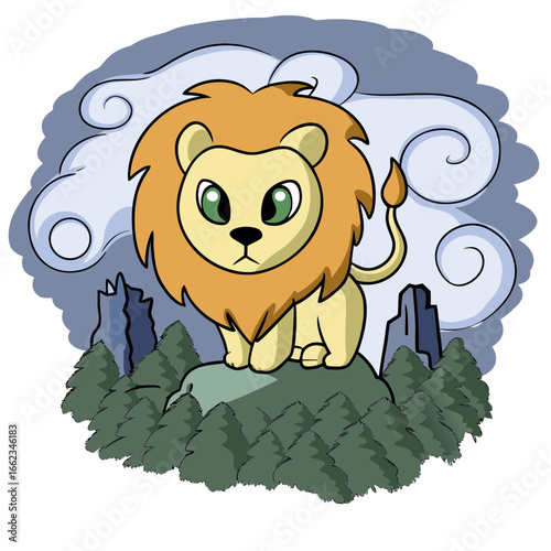 vector illustration of a lion