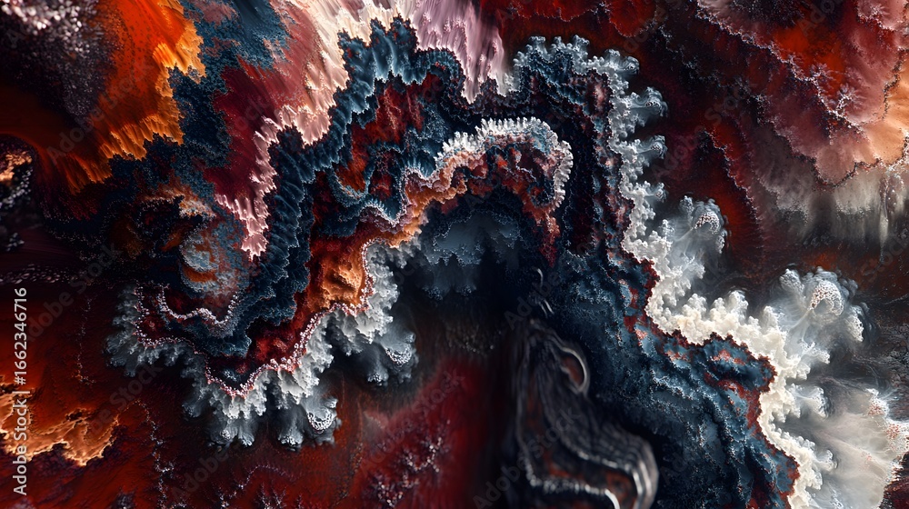 Fototapeta premium Abstract Red Blue Swirling Fractal Texture Background