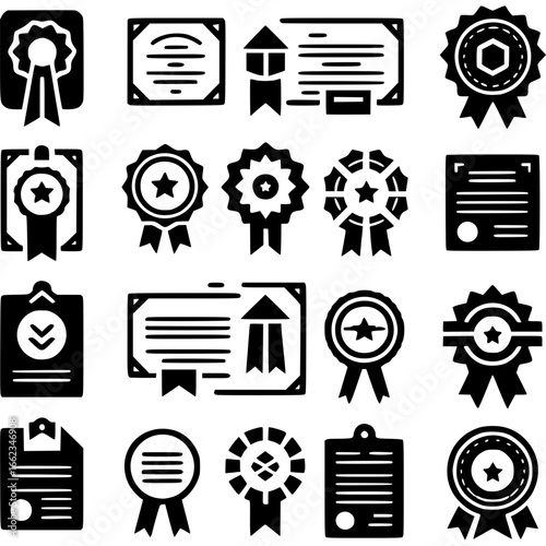 Zertifikate & Auszeichnungen Icon-Set - 5