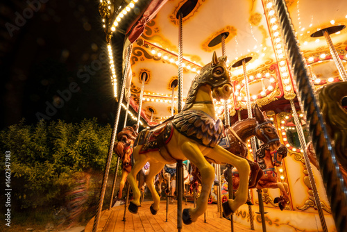 Enchanting Carousel at Turia Park, Valencia, Spain