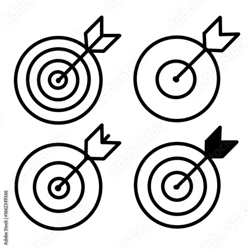 Target icon, business objective symbol. Target icon. successful shot in the darts target. vector illustration