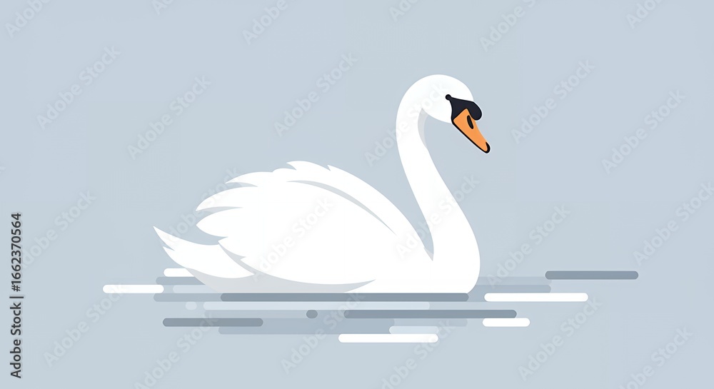Fototapeta premium Serene Bird Vector 