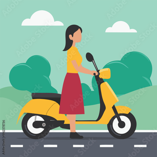 Electric Scooter with User