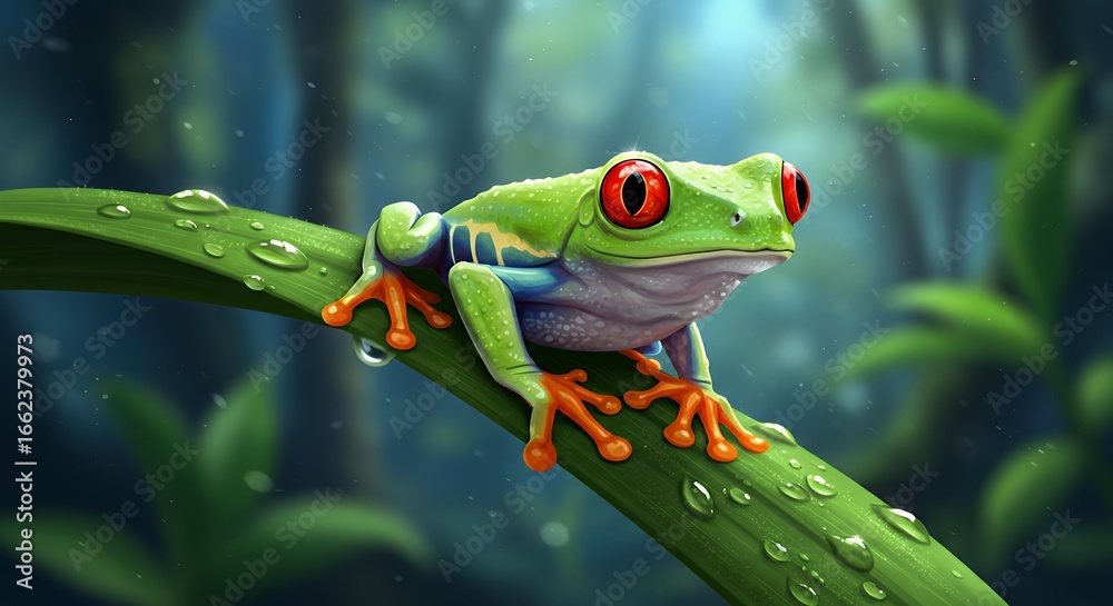 Naklejka premium Vibrant Amphibian Design