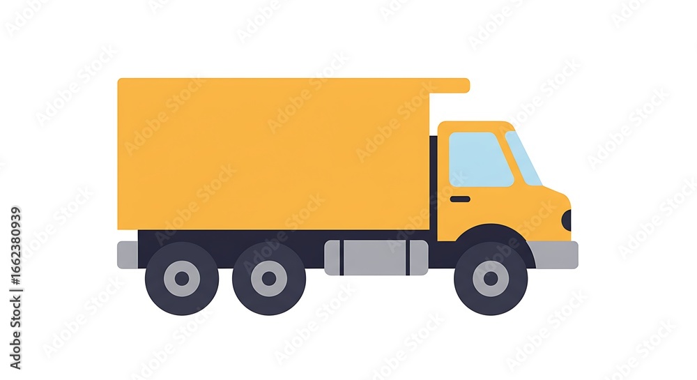 Fototapeta premium Bright yellow delivery truck icon representing efficient transport and logistics services, perfect for web design, apps, and various graphic projects