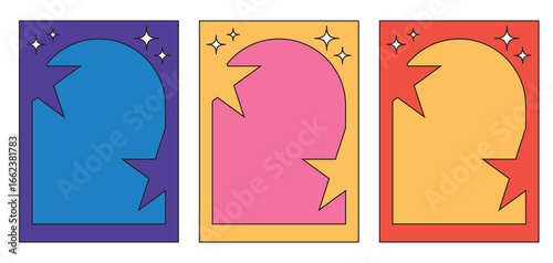 Illustration design template star frame blink