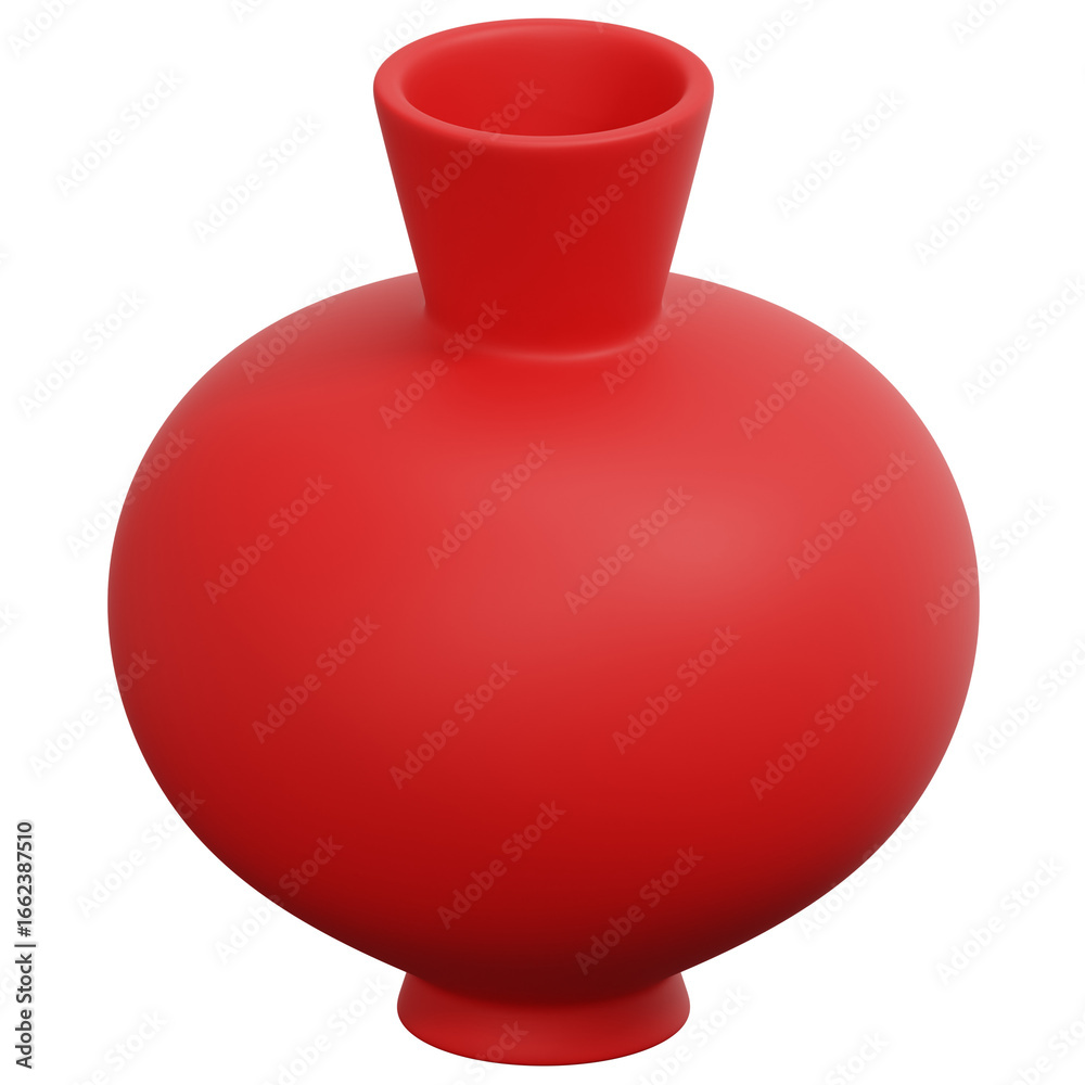 Obraz premium 3D Red Vase Pot Icon
