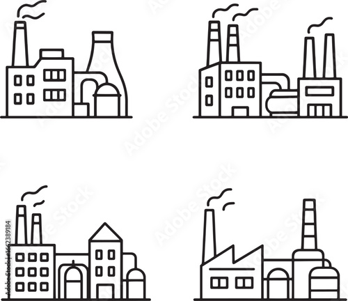 set of Industral Factory icons