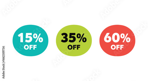 Snag amazing deals with our 15 35 and 60 percent off sale promotional graphic, ideal for retail marketing and grabbing customer attention