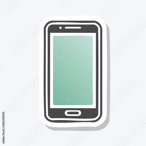 A simple illustration of a smartphone with a blank screen, ready for use.