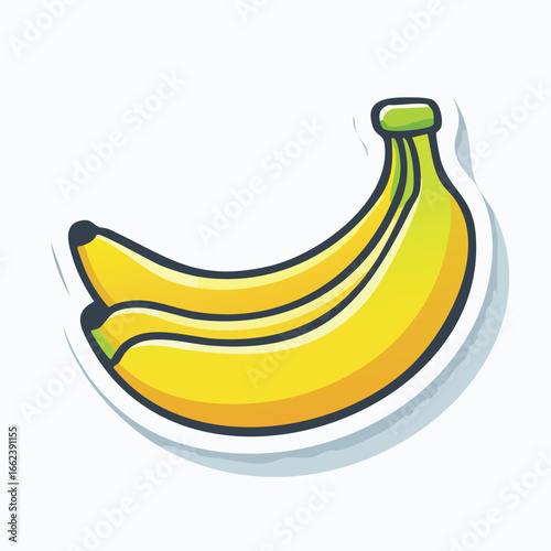 A vibrant illustration of a bunch of ripe bananas, showcasing their yellow color and curved shape.