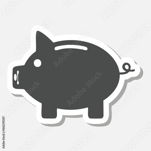 A simple, grayscale illustration of a piggy bank, representing savings and financial concepts.