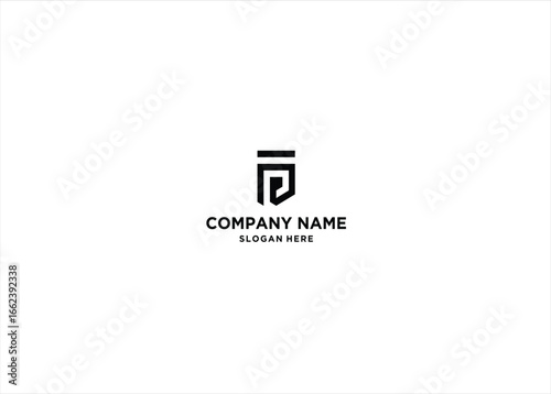 Shield letter p logo. Security check emblem badge logo template. Shielding protection icon label