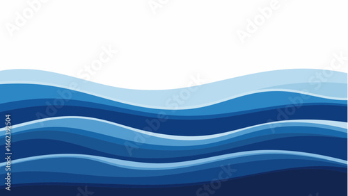 Seamless ocean background with deep indigo and cyan waves and soft foam detailing