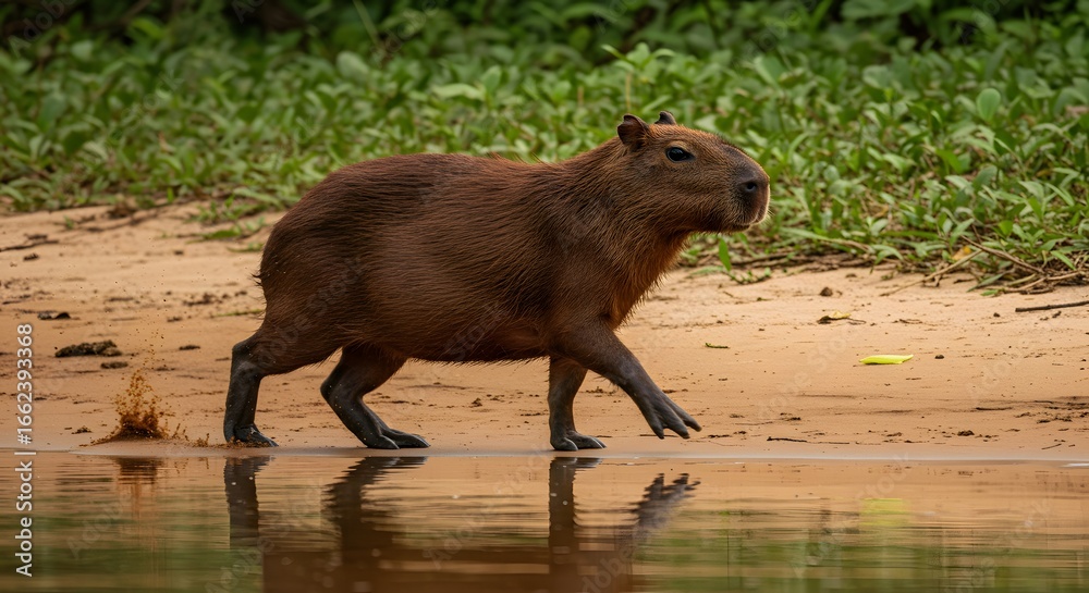 Fototapeta premium Capybara in the amazon river Brazil 01