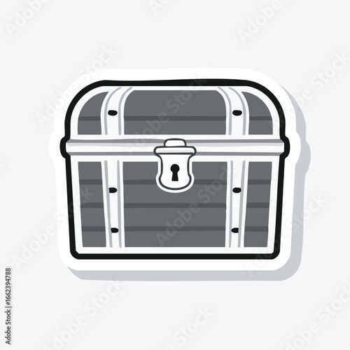 A detailed illustration of a classic treasure chest, locked and ready to be opened.