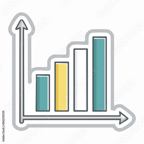 A colorful bar graph illustrating upward trends and business performance analysis.