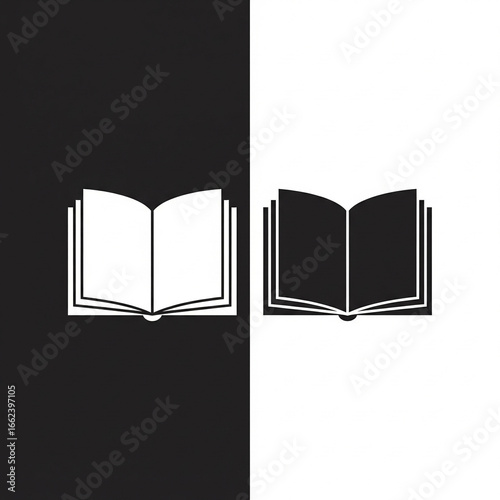 Minimalist Two-Tone Book Icon