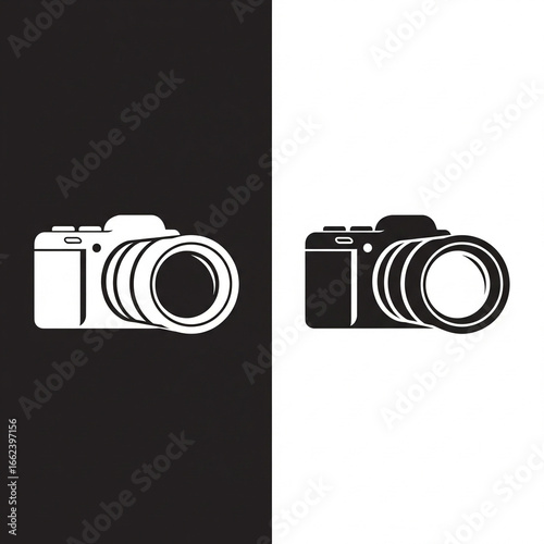 Minimalist Two-Tone Camera Icon