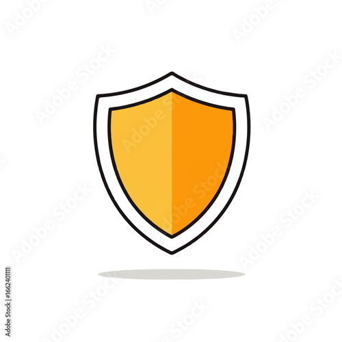 Simple yellow shield icon with a twotone gradient bold black outline and a subtle drop shadow. Free Download Simple yellow shield icon with a twotone gradient bold black outline and a subtle drop shadow. - GFXLoad