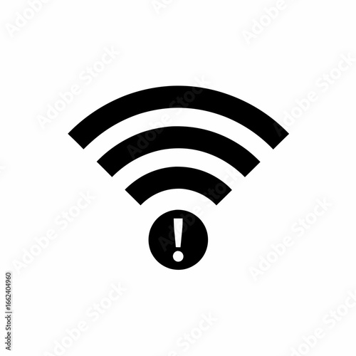 No internet connection vector icon, Wi-Fi problem illustration.