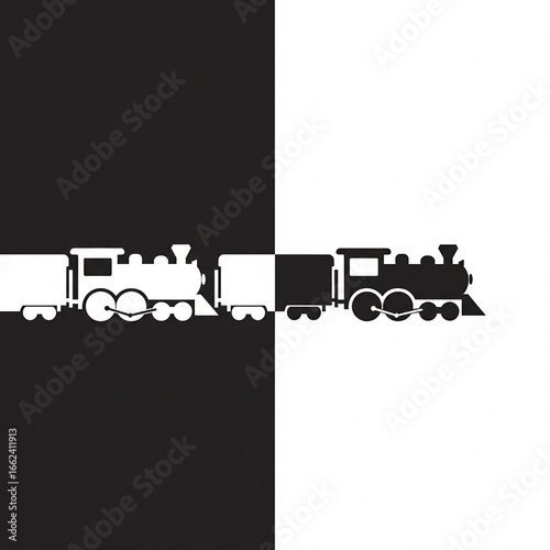 Minimalist Two-Tone Train Icon