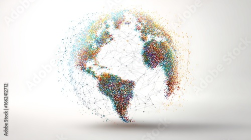 Abstract Earth Globe with Network Connections
