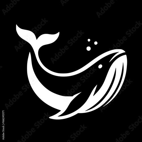 Silhouette of a diving whale