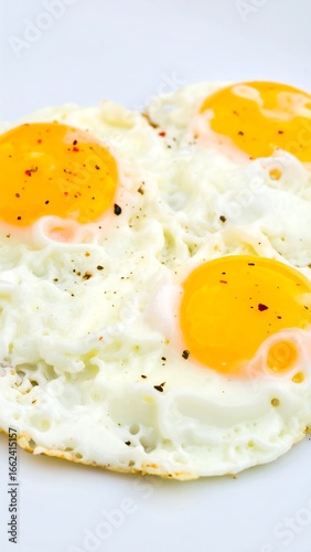 Three fried eggs on a plate