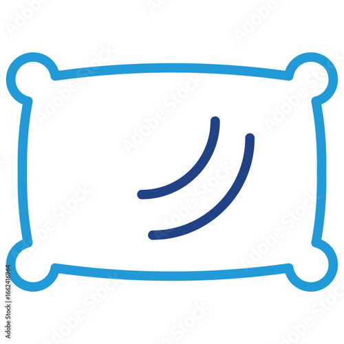 Pillow icon universal symbol for sleep, comfort, rest benefits of better sleep products and relaxation soothing sounds, or meditation guide for sleep