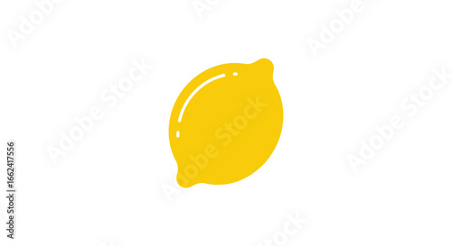 A yellow liquid drop on a white background with a smooth shiny surface