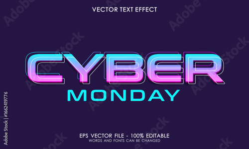Cyber monday background with editable three dimension style