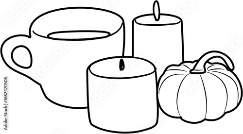 Cozy Autumn Scene coloring pages