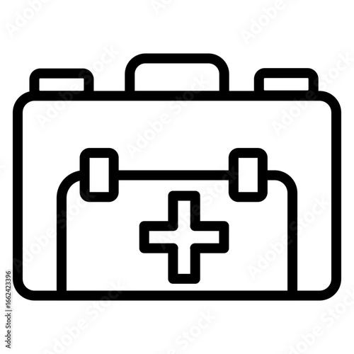 First Aid Kit Vector Line Icon Design
