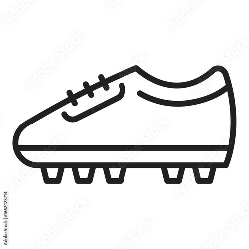 Football Cleats line icon. Soccer cleat shoe design. Thin line isolated symbol. Editable stroke.